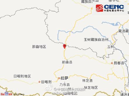 西藏安多县发生3.1级地震震源深度6千米（图）