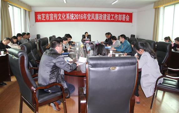 谢英出席市宣传文化系统2016年党风廉政建设工作专题部署会